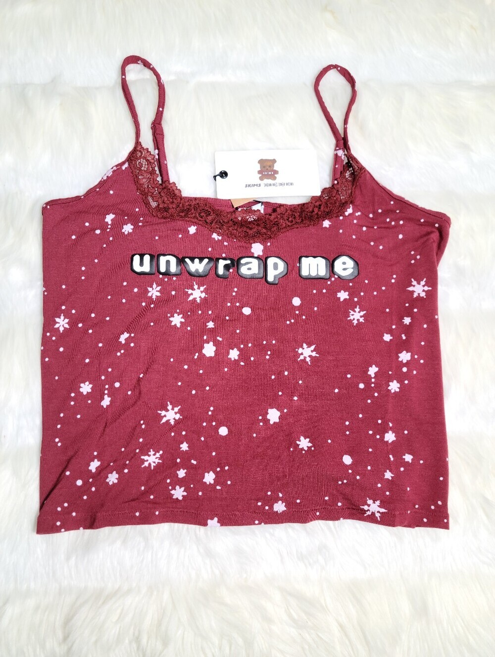 SKIMS x CPFM Cactus Plant Flea Market Sleep Tank Red Unwrap Me Plaid Large NEW